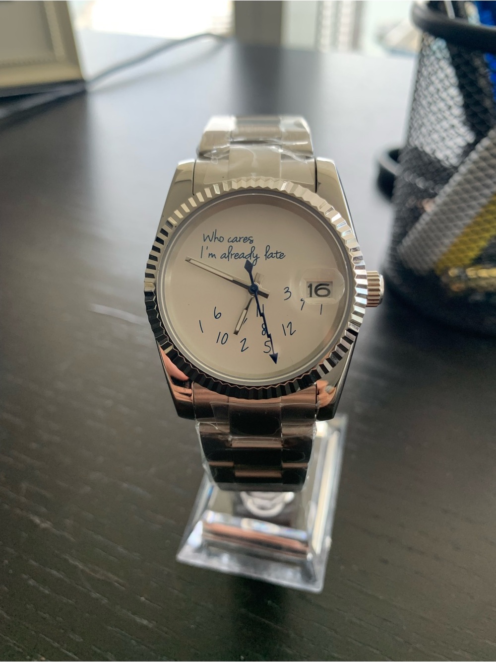 Custom I’m Already Late Datejust Watch